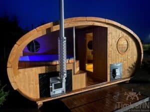 Sauna ovale extérieur avec bain nordique intégré (30)